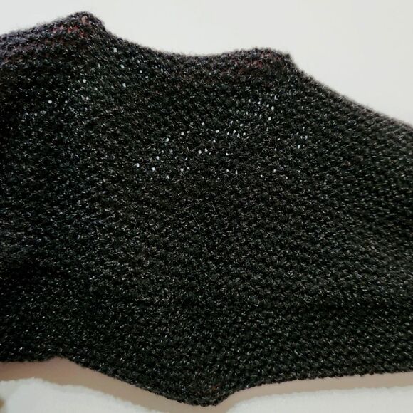 Michael Michael Kors Lace-Up Front Sweater Black Metallic Gold Accents Women's S - Picture 6 of 11